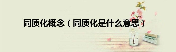 同質化概念（同質化是什么意思）