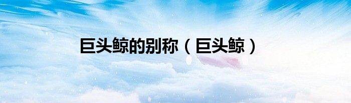 巨頭鯨的別稱（巨頭鯨）