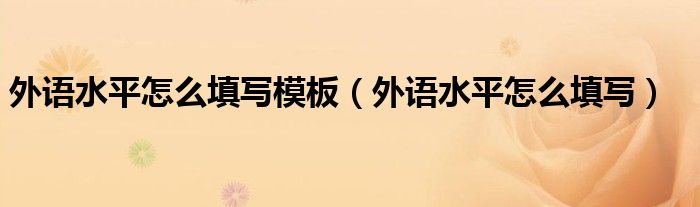 外語水平怎么填寫模板（外語水平怎么填寫）