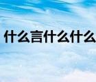什么言什么什么打一成語（什么言什么什么）