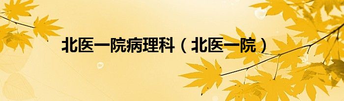 北醫(yī)一院病理科（北醫(yī)一院）