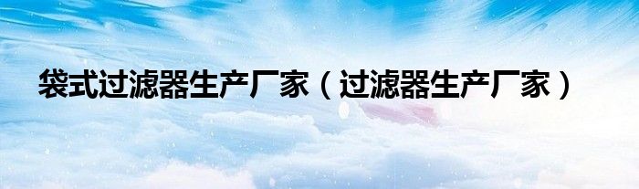 袋式過(guò)濾器生產(chǎn)廠家（過(guò)濾器生產(chǎn)廠家）