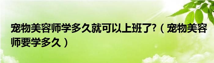 寵物美容師學(xué)多久就可以上班了?（寵物美容師要學(xué)多久）