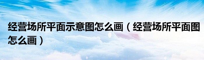 經(jīng)營場所平面示意圖怎么畫（經(jīng)營場所平面圖怎么畫）