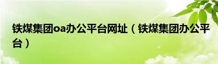 鐵煤集團oa辦公平臺網(wǎng)址（鐵煤集團辦公平臺）