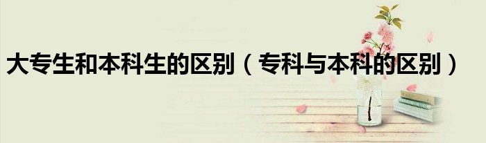 大專生和本科生的區(qū)別（?？婆c本科的區(qū)別）