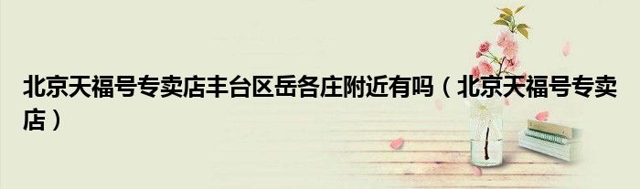 北京天福號專賣店豐臺區(qū)岳各莊附近有嗎（北京天福號專賣店）