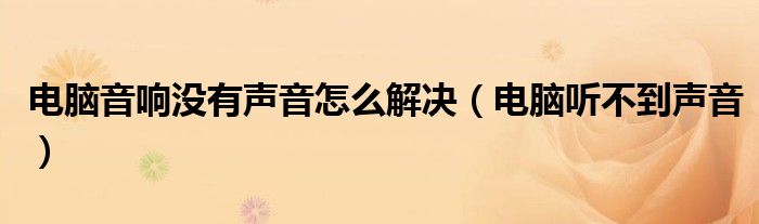 電腦音響沒有聲音怎么解決（電腦聽不到聲音）