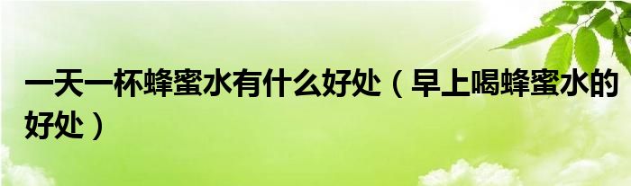 一天一杯蜂蜜水有什么好處（早上喝蜂蜜水的好處）