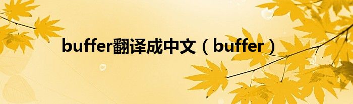 buffer翻譯成中文（buffer）