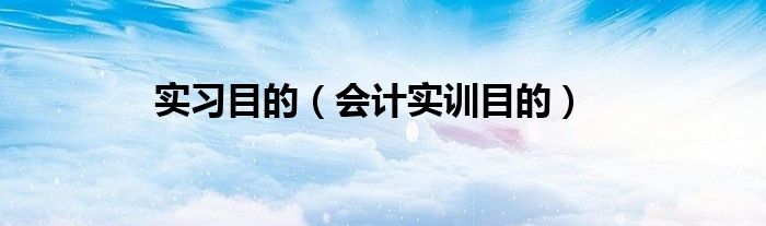 實(shí)習(xí)目的（會(huì)計(jì)實(shí)訓(xùn)目的）