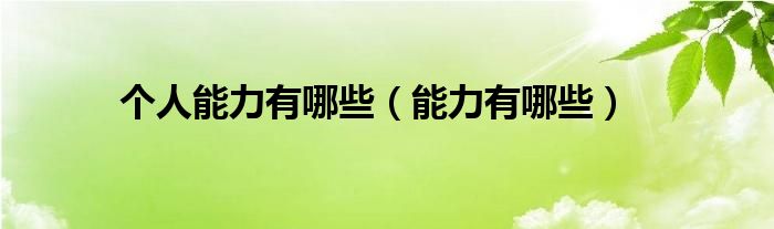 個(gè)人能力有哪些（能力有哪些）