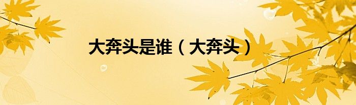 大奔頭是誰（大奔頭）
