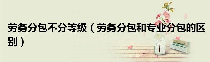 勞務(wù)分包不分等級(jí)（勞務(wù)分包和專業(yè)分包的區(qū)別）