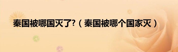 秦國被哪國滅了?（秦國被哪個國家滅）
