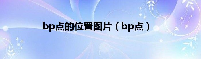 bp點的位置圖片（bp點）