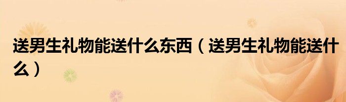送男生禮物能送什么東西（送男生禮物能送什么）
