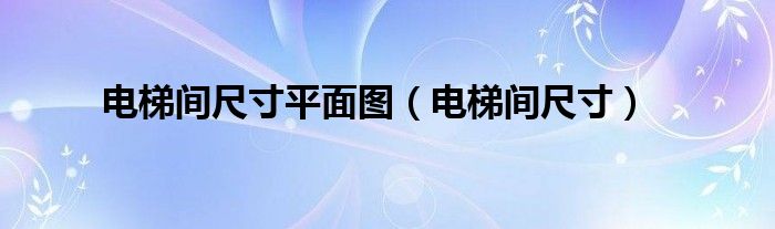 電梯間尺寸平面圖（電梯間尺寸）