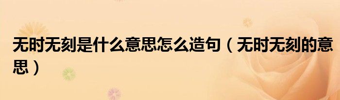 無時無刻是什么意思怎么造句（無時無刻的意思）