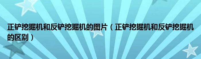 正鏟挖掘機(jī)和反鏟挖掘機(jī)的圖片（正鏟挖掘機(jī)和反鏟挖掘機(jī)的區(qū)別）