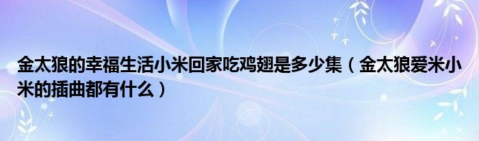 金太狼的幸福生活小米回家吃雞翅是多少集（金太狼愛米小米的插曲都有什么）