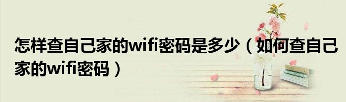 怎樣查自己家的wifi密碼是多少（如何查自己家的wifi密碼）