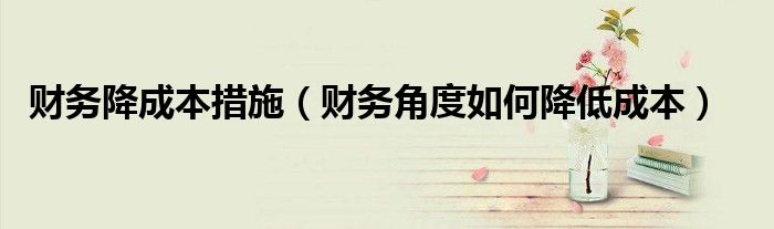 財(cái)務(wù)降成本措施（財(cái)務(wù)角度如何降低成本）