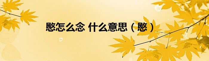 愍怎么念 什么意思（愍）