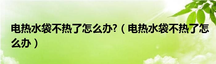 電熱水袋不熱了怎么辦?（電熱水袋不熱了怎么辦）