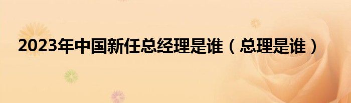 2023年中國新任總經(jīng)理是誰（總理是誰）