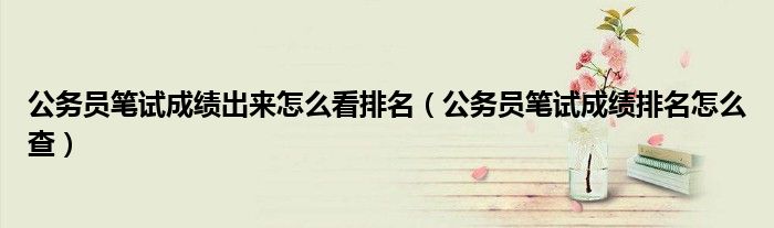 公務(wù)員筆試成績(jī)出來(lái)怎么看排名（公務(wù)員筆試成績(jī)排名怎么查）