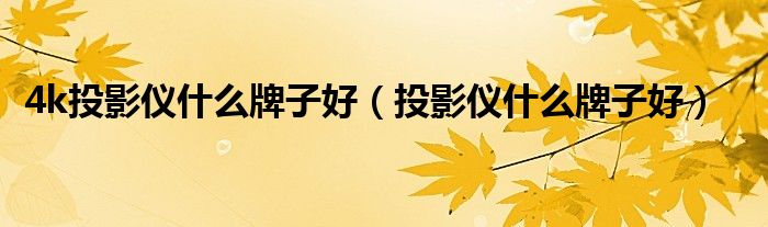 4k投影儀什么牌子好（投影儀什么牌子好）