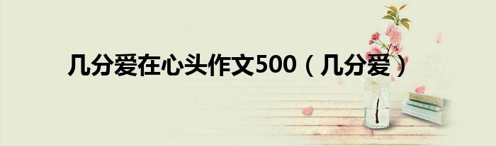 幾分愛在心頭作文500（幾分愛）