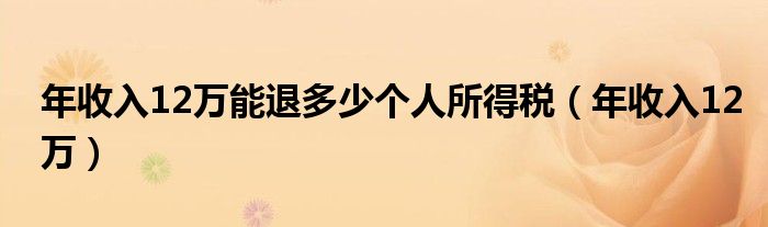 年收入12萬能退多少個(gè)人所得稅（年收入12萬）