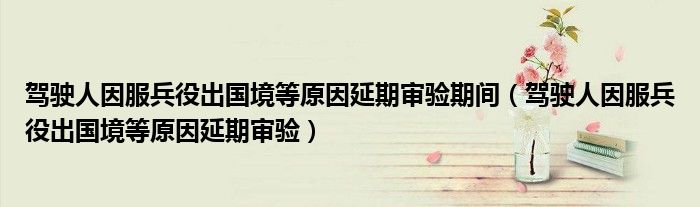 駕駛人因服兵役出國境等原因延期審驗期間（駕駛人因服兵役出國境等原因延期審驗）
