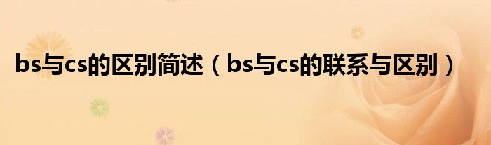 bs與cs的區(qū)別簡述（bs與cs的聯(lián)系與區(qū)別）