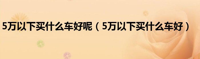 5萬以下買什么車好呢（5萬以下買什么車好）