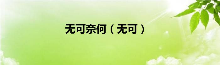 無可奈何（無可）