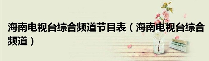 海南電視臺綜合頻道節(jié)目表（海南電視臺綜合頻道）