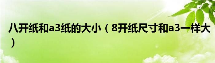 八開紙和a3紙的大?。?開紙尺寸和a3一樣大）