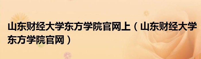 山東財(cái)經(jīng)大學(xué)東方學(xué)院官網(wǎng)上（山東財(cái)經(jīng)大學(xué)東方學(xué)院官網(wǎng)）