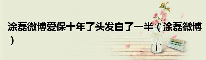 涂磊微博愛保十年了頭發(fā)白了一半（涂磊微博）