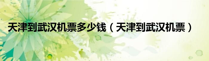 天津到武漢機(jī)票多少錢（天津到武漢機(jī)票）
