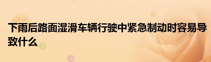 下雨后路面濕滑車輛行駛中緊急制動時容易導致什么