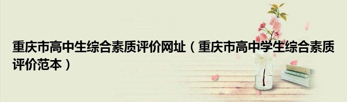 重慶市高中生綜合素質(zhì)評價網(wǎng)址（重慶市高中學生綜合素質(zhì)評價范本）