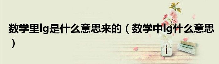 數(shù)學里lg是什么意思來的（數(shù)學中l(wèi)g什么意思）