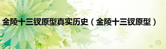 金陵十三釵原型真實歷史（金陵十三釵原型）