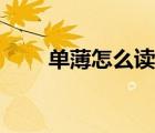 單薄怎么讀音是什么（單薄怎么讀）