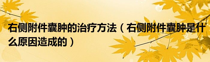 右側(cè)附件囊腫的治療方法（右側(cè)附件囊腫是什么原因造成的）