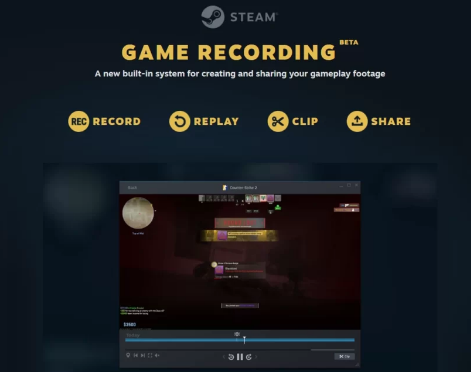 Valve宣布推出Steam游戲錄制Beta版